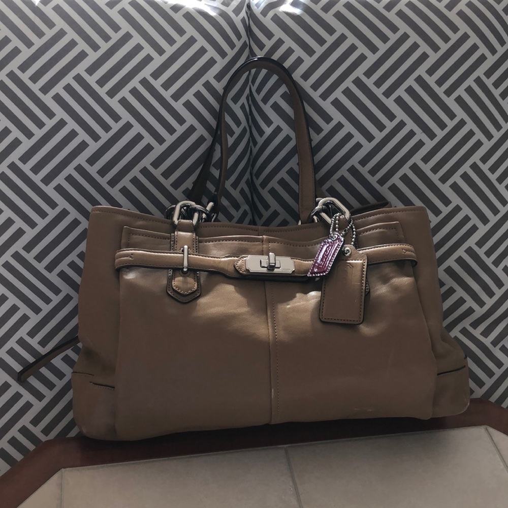 Coach tan handbag